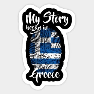 Greece Flag Fingerprint My Story DNA Greek Sticker